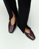 Zoe Burgundy Leather Ballerinas
