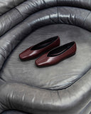 Zoe Burgundy Leather Ballerinas