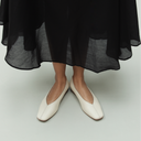 Zoe Vanilla Leather Ballerinas