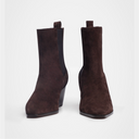Margot Deep Brown Suede Leather Ankle Boots