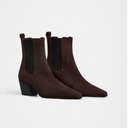 Margot Deep Brown Suede Leather Ankle Boots