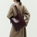 Noa Burgundy Leather Tote