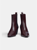 Margot Burgundy Leather Ankle Boots