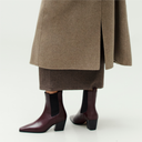 Margot Burgundy Leather Ankle Boots