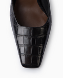 Nina Black Croco Slingback