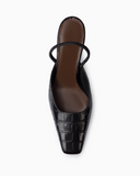 Nina Black Croco Slingback