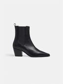 Margot Black Leather Ankle Boots