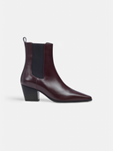 Margot Burgundy Leather Ankle Boots