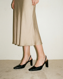 Nina Black Croco Slingback