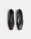 Zoe Black Leather Ballerinas