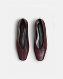 Zoe Burgundy Leather Ballerinas