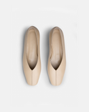 Zoe Beige Leather Ballerinas