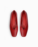 Zoe Red Leather Ballerinas