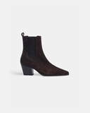 Pre Order Margot Deep Brown Suede Leather Ankle Boots
