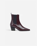 Margot Burgundy Leather Ankle Boots