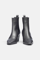 Margot Silver Leather Ankle Boots