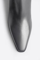 Margot Silver Leather Ankle Boots