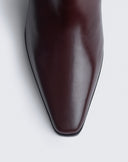 Margot Burgundy Leather Ankle Boots