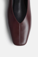 Zoe Burgundy Leather Ballerinas