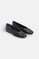 Zoe Black Leather Ballerinas