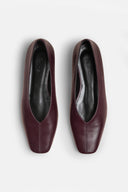 Zoe Burgundy Leather Ballerinas