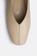 Zoe Beige Leather Ballerina