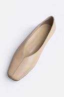 Zoe Beige Leather Ballerina