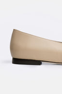 Zoe Beige Leather Ballerina