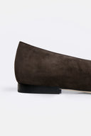 Zoe Deep Brown Suet Leather Ballerinas