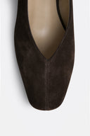 Zoe Deep Brown Suet Leather Ballerinas