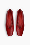Zoe Red Leather Ballerina