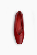 Zoe Red Leather Ballerina