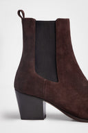 Margot Deep Brown Suede Leather Ankle Boots
