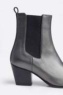 Margot Silver Leather Ankle Boots