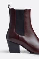 Margot Burgundy Leather Ankle Boots