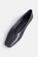 Zoe Black Leather Ballerinas