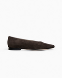 Zoe Deep Brown Suet Leather Ballerinas